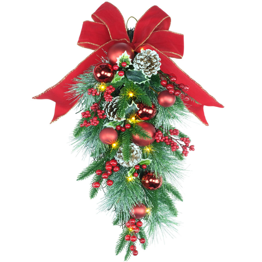 YULETIME guirlande teardrop face avant décorative, apporte une entrée chaleureuse