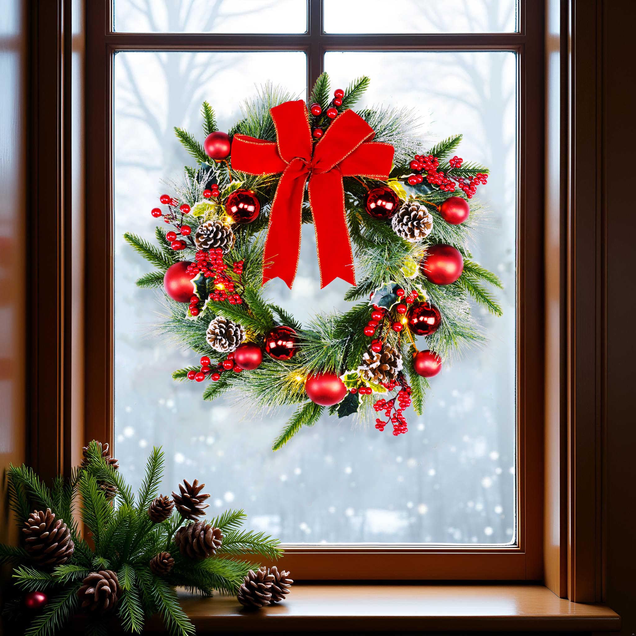 Texture du cadre en rotin YULETIME pour stabilité décorative