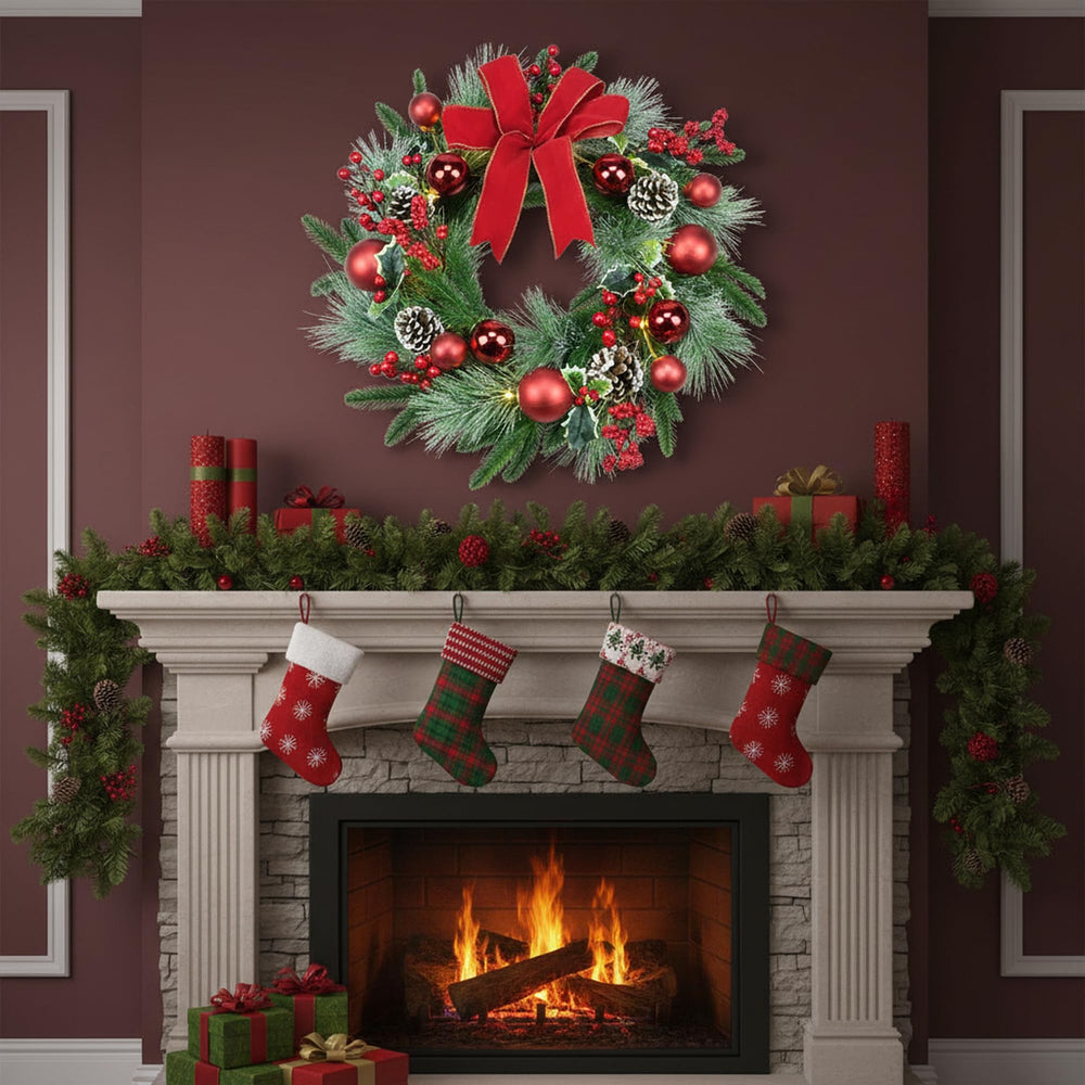 Détail YULETIME des pommes de pin offrant réalisme rustique