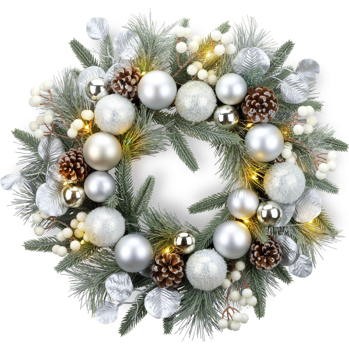 YULETIME couronne devant porte apportant accueil chaleureux