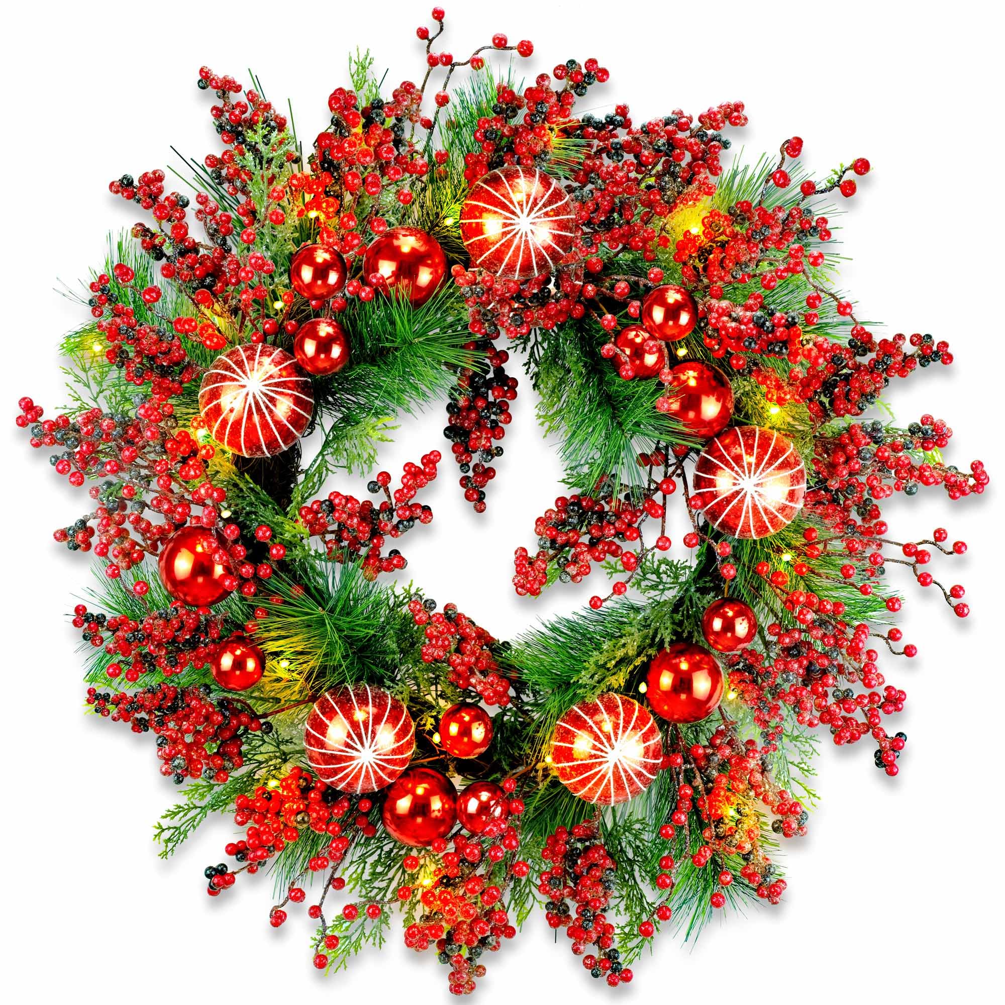YULETIME couronne sur porte 24" crée une entrée festive accueillante