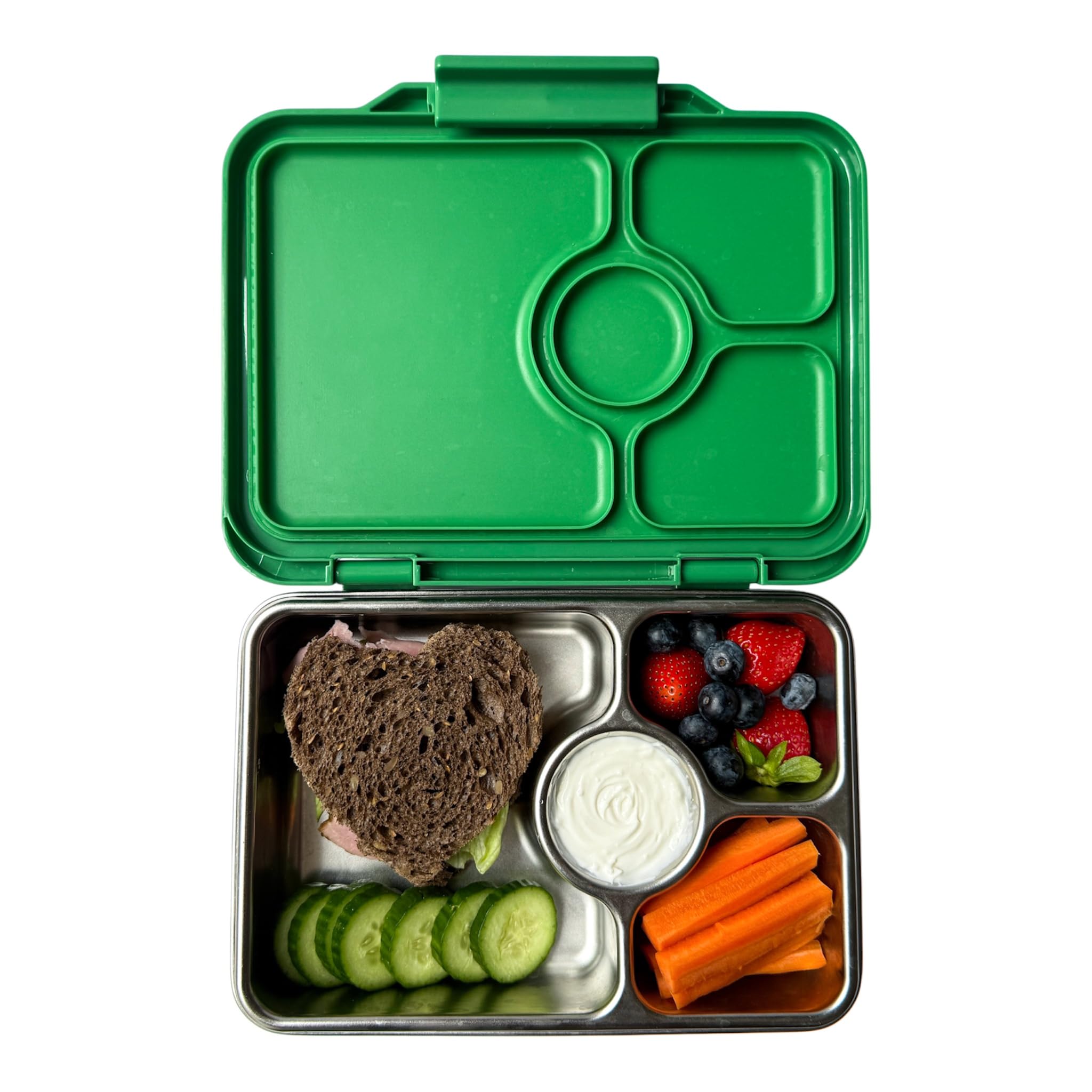 Yumbox Prêt gros plan du plateau en acier 18/8 durable et sûr