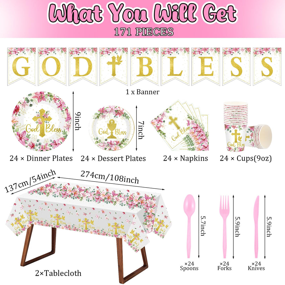 Yungyan gobelet rose et or motif God Bless pour service soigné