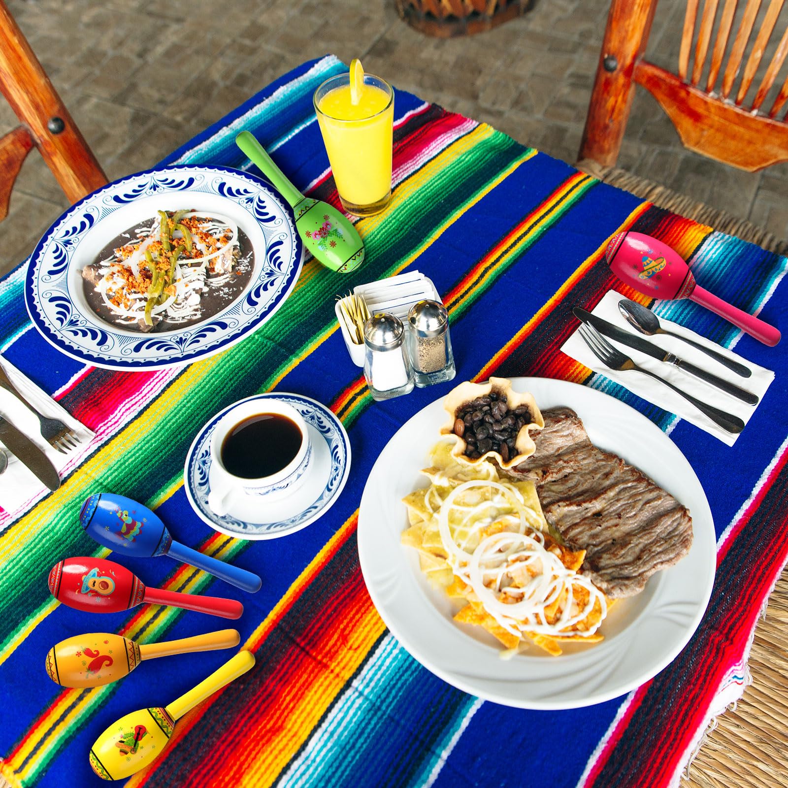 Yunsailing maracas ensemble sur table décoratif pour fête mexicaine