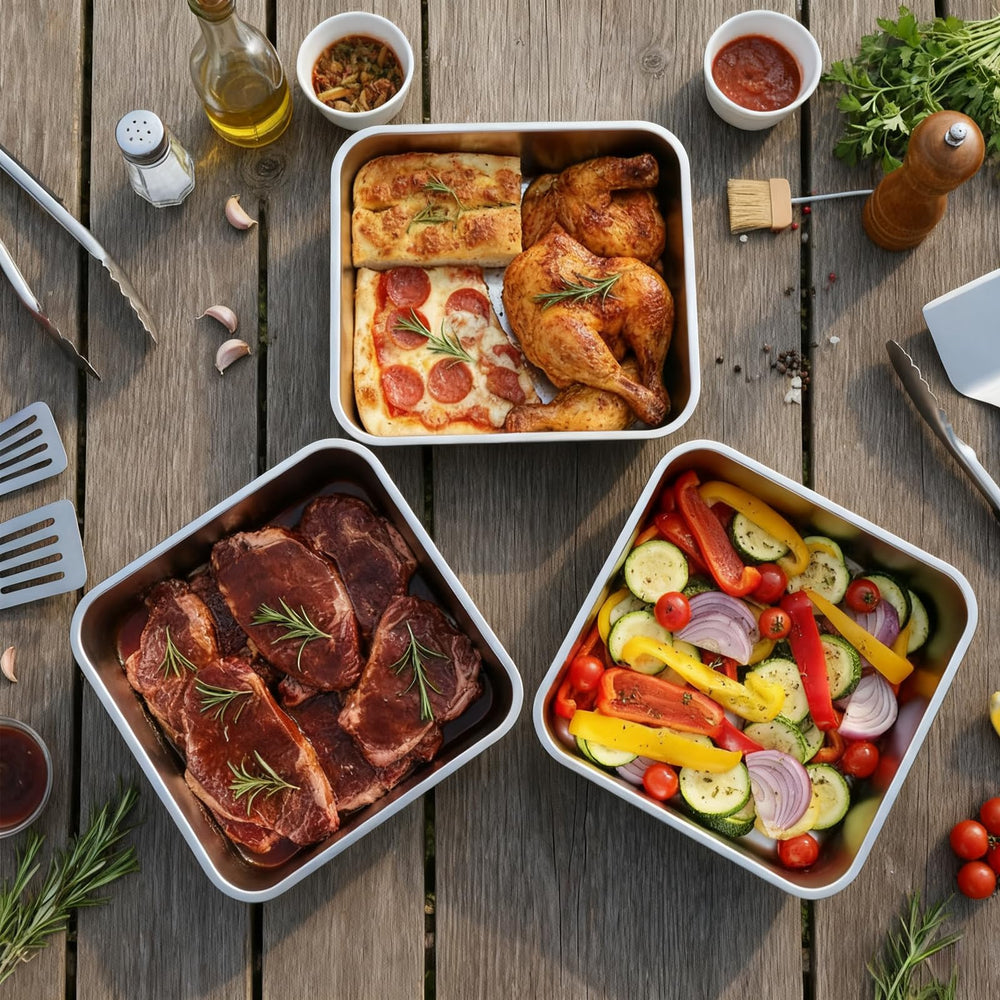 YUPER contenant en inox mariner viande grande capacité pratique