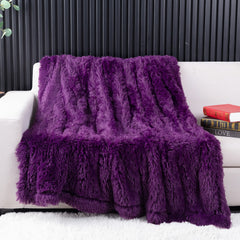 YUSOKI plaid face avant violet apportant chaleur et style décoratif