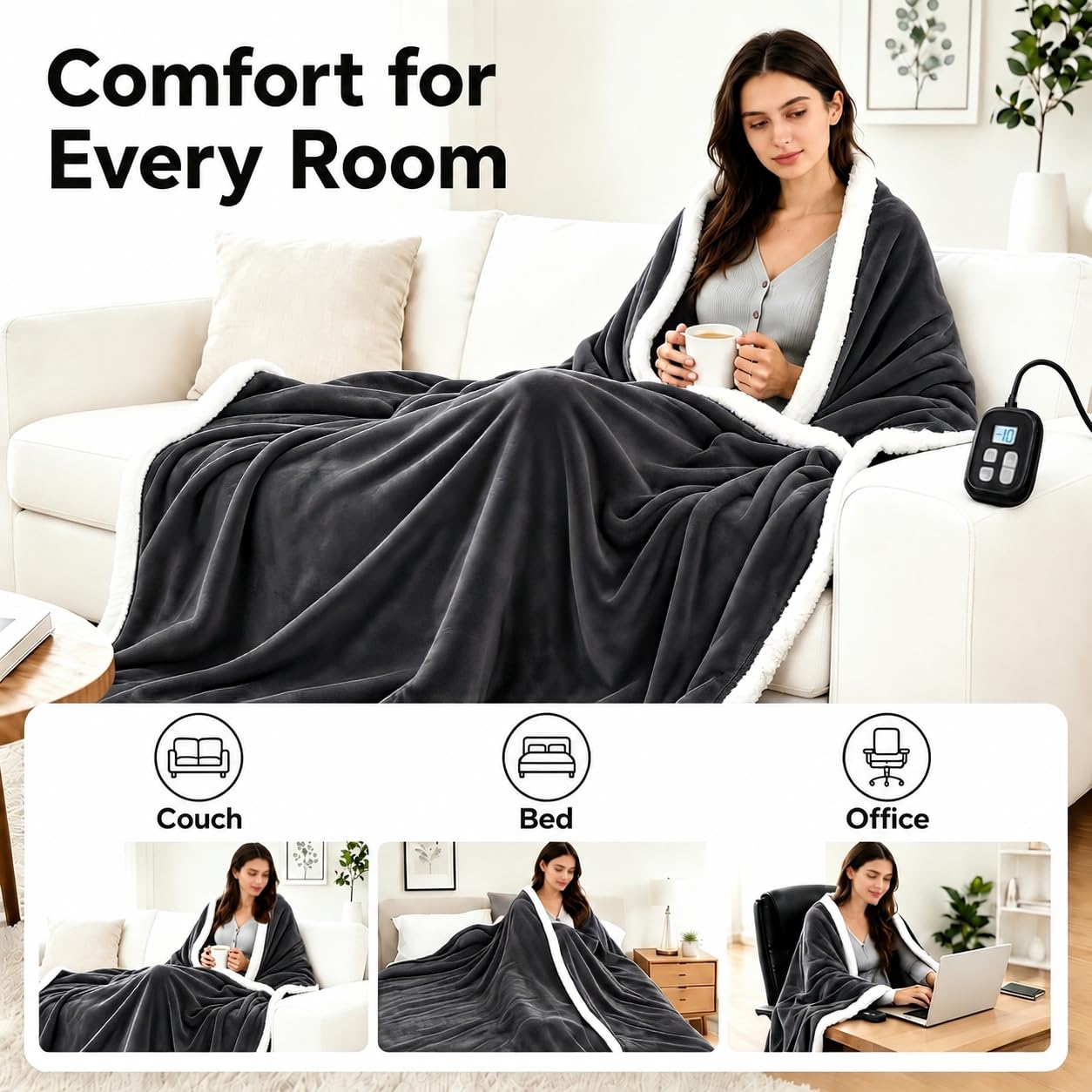 YUSTAL télécommande LED claire pour régler 10 niveaux et minuterie