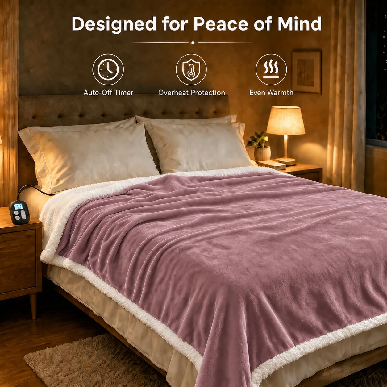 YUSTAL comparaison taille montrant couverture couvrant un lit double pour pleine protection