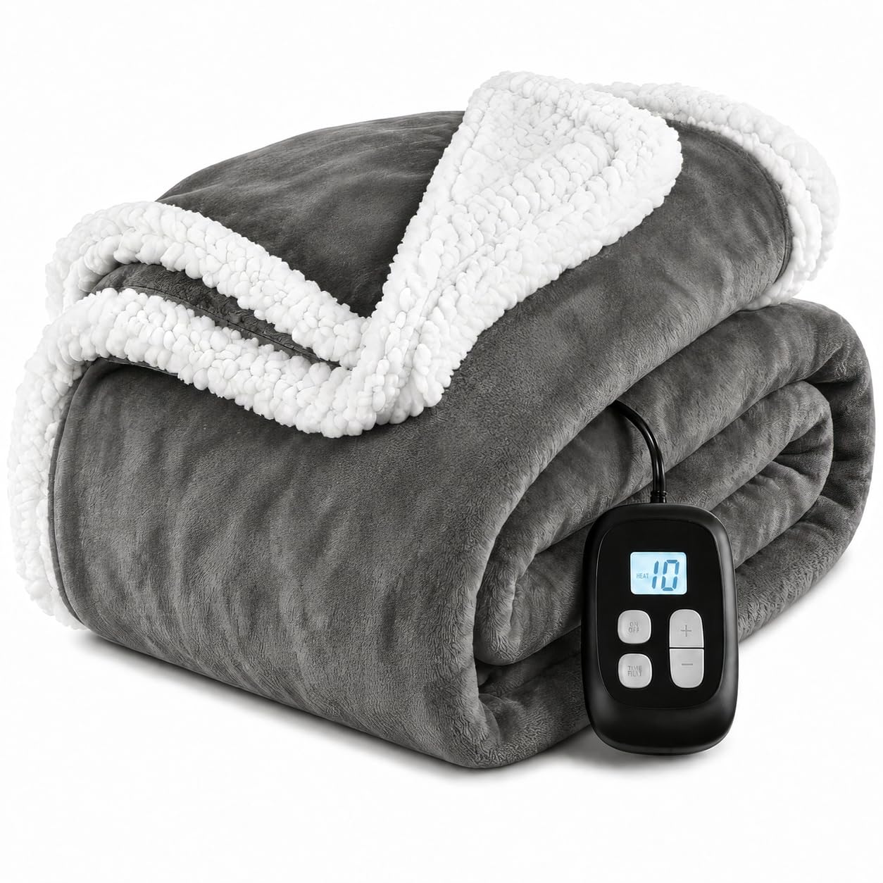 YUSTAL couverture face avant gris clair montrant chaleur confortable