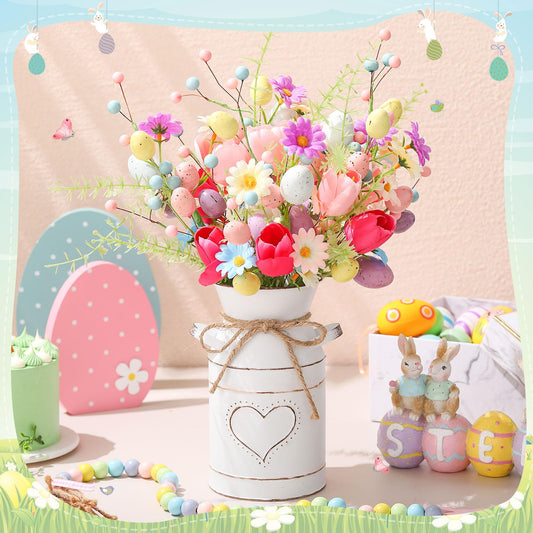 Yuxung bouquet complet d'œufs artificiels couleur vive pour ambiance festive