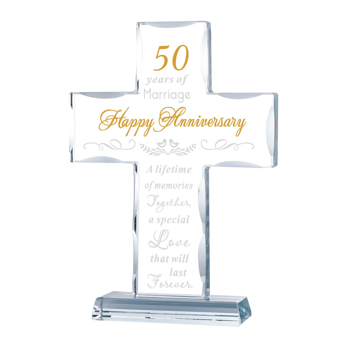 YWHL croix en verre face décorative, cadeau mémorable d'anniversaire