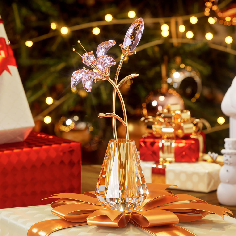 YWHL boîte cadeau ouverte contenant la fleur, la carte et le chiffon inclus