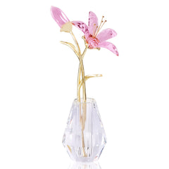 YWHL statuette fleur de lys devant son emballage cadeau, idéale pour offrir