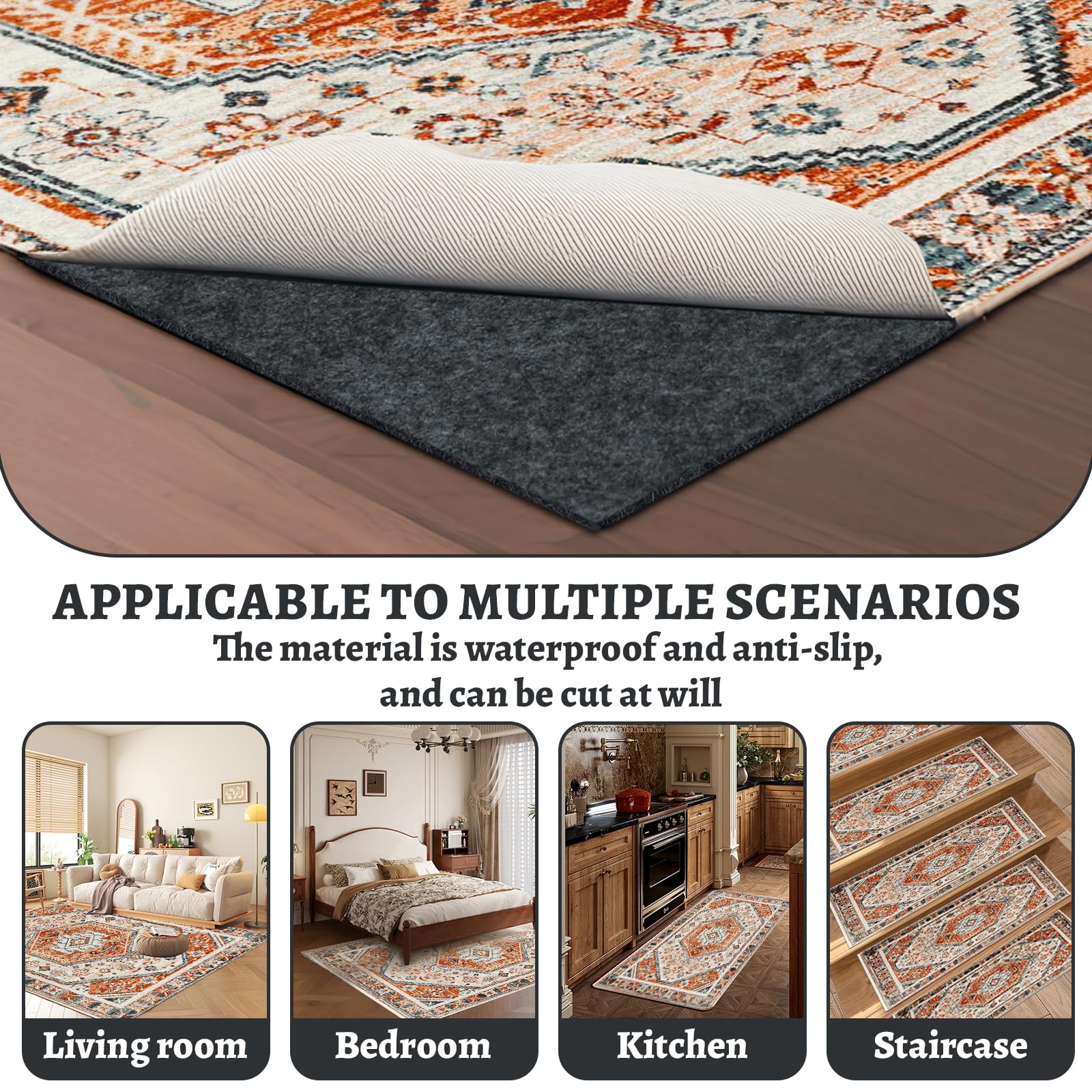 Yxzhyaba sous-tapis sous un tapis dans un salon pour protection des sols