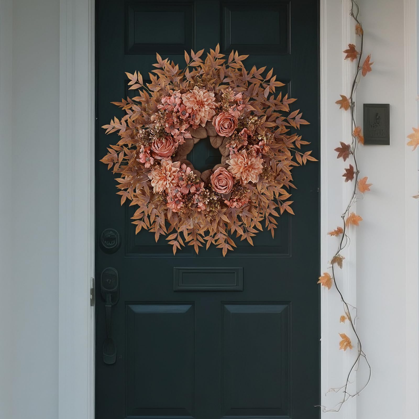 YXZZWL couronne intégrée sur une table d'automne pour décor festif coordonné