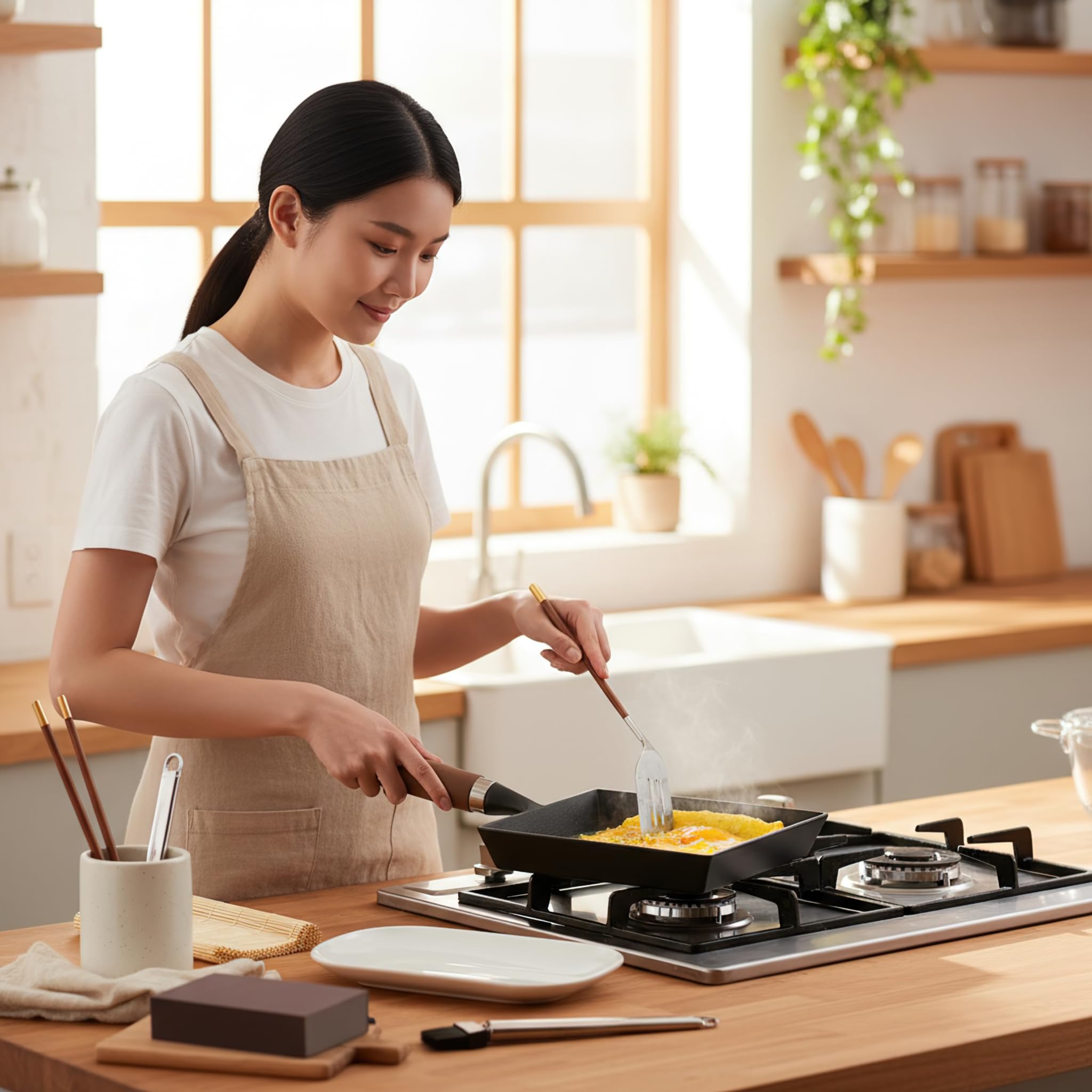 YYMIYU poêle en usage sur plaque cuisson performance homogène