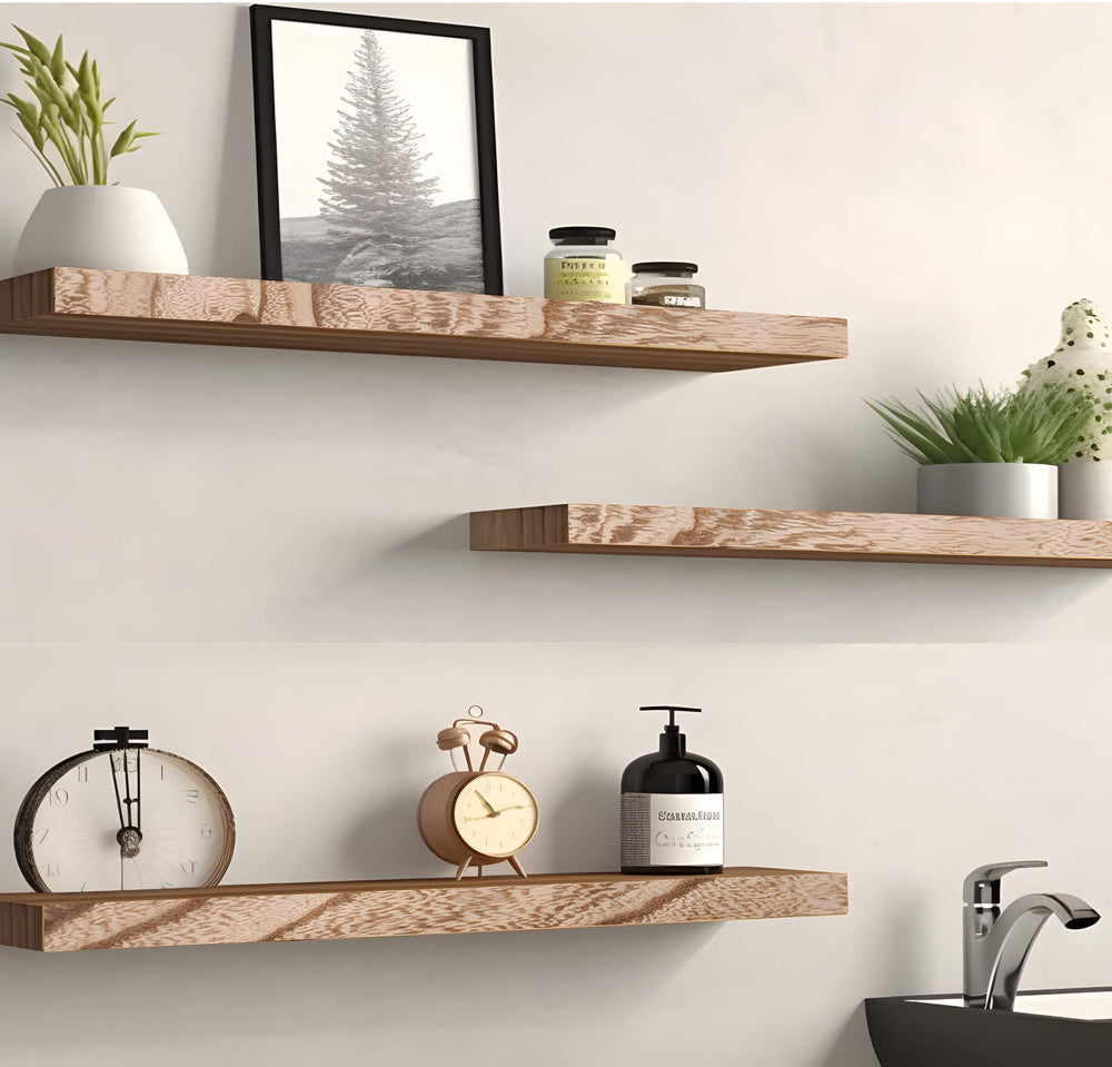 YYWUOJJ ensemble d'étagères sur mur blanc valorisant décor et harmonie