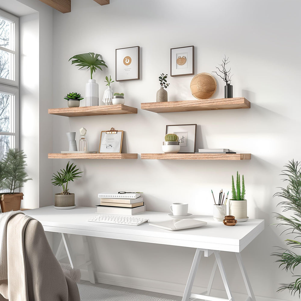 YYWUOJJ étagères installées en salon présentant gain de place et style