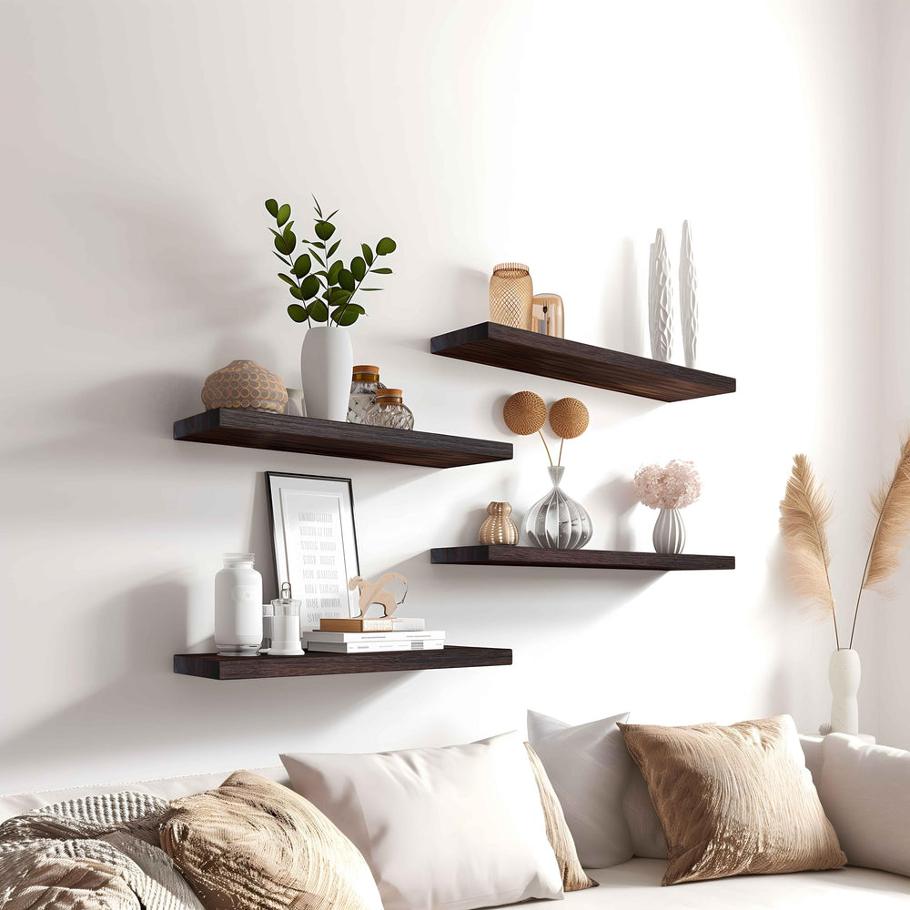 YYWUOJJ étagères installées dans un salon optimisant rangement et style