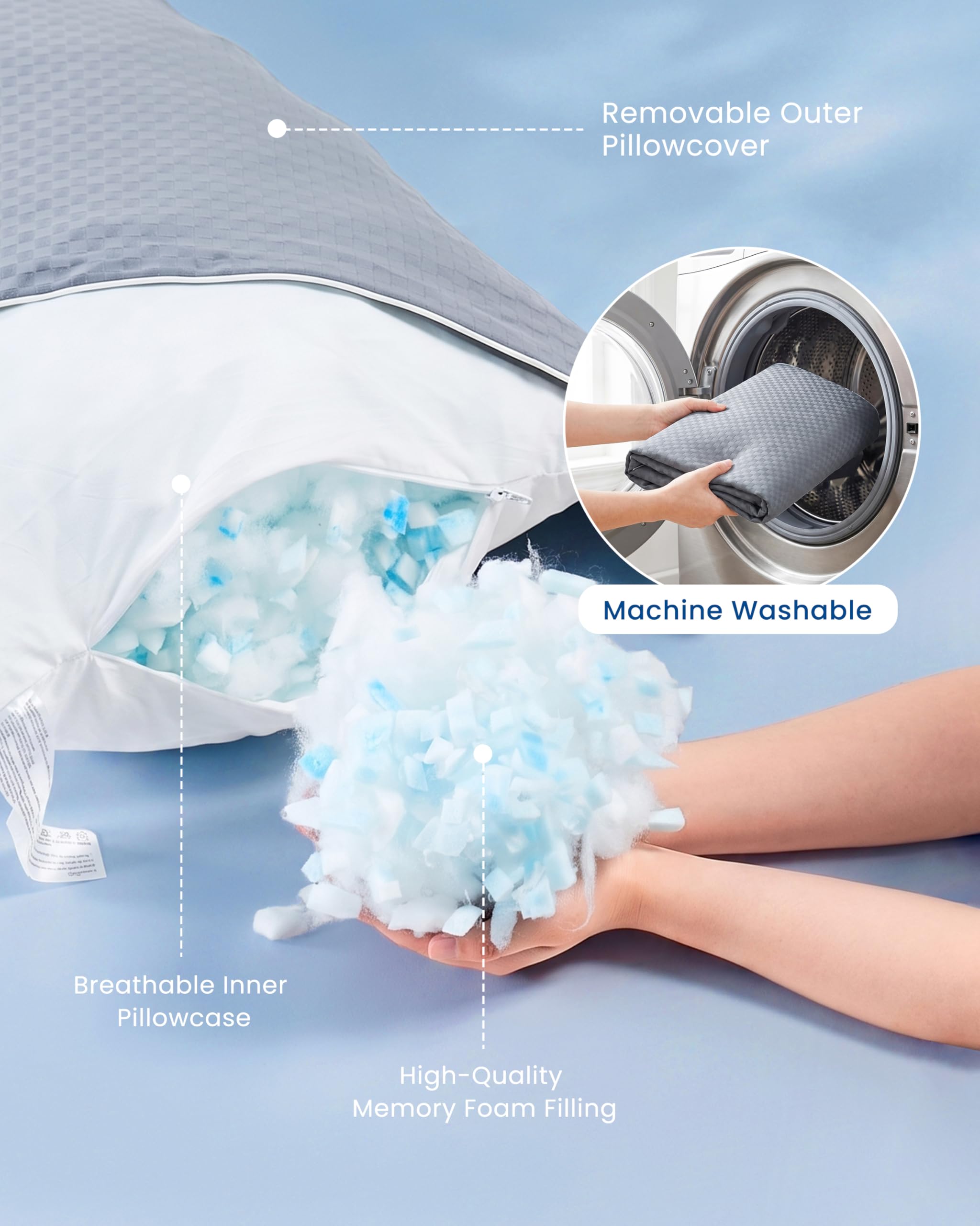 YZ HOME oreiller en usage par dormeur latéral pour alignement et soutien