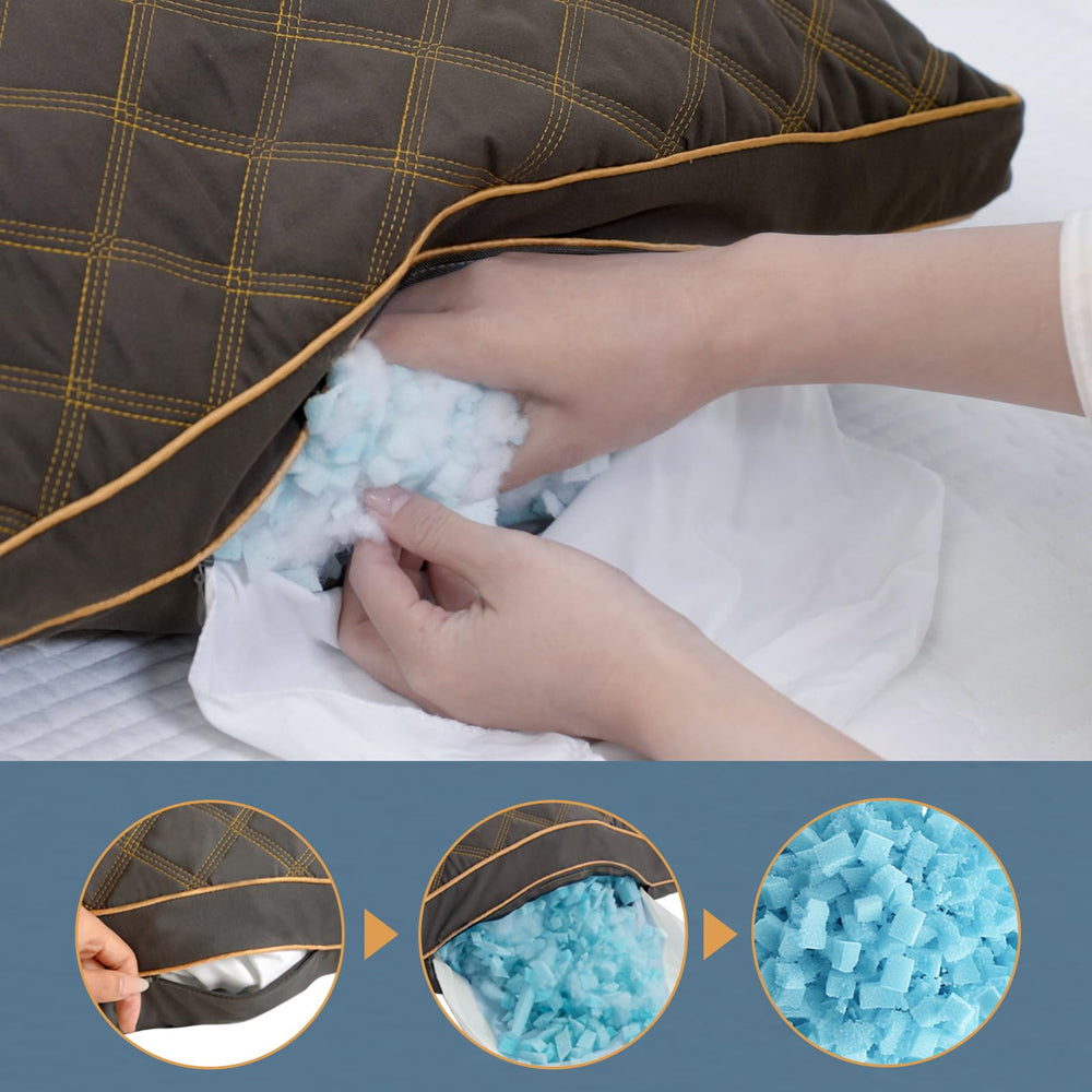 YZ HOME oreiller comparé à un lit montrant taille 20x54 pouces
