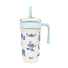 zak designs vue frontale du gobelet Stitch montrant le design coloré et durable