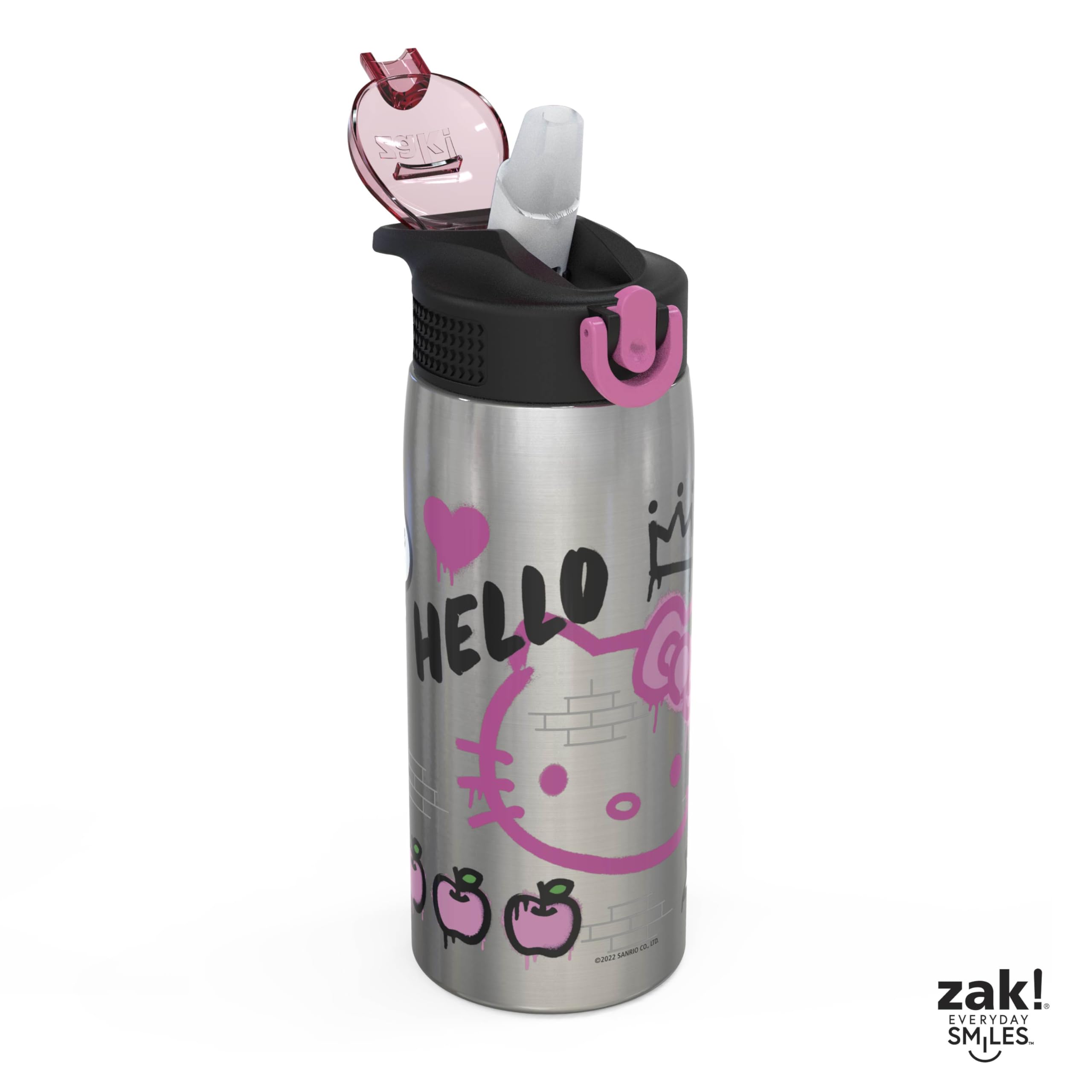 Zak Designs Hello Kitty profil du goulot illustrant ouverture hygiénique pratique