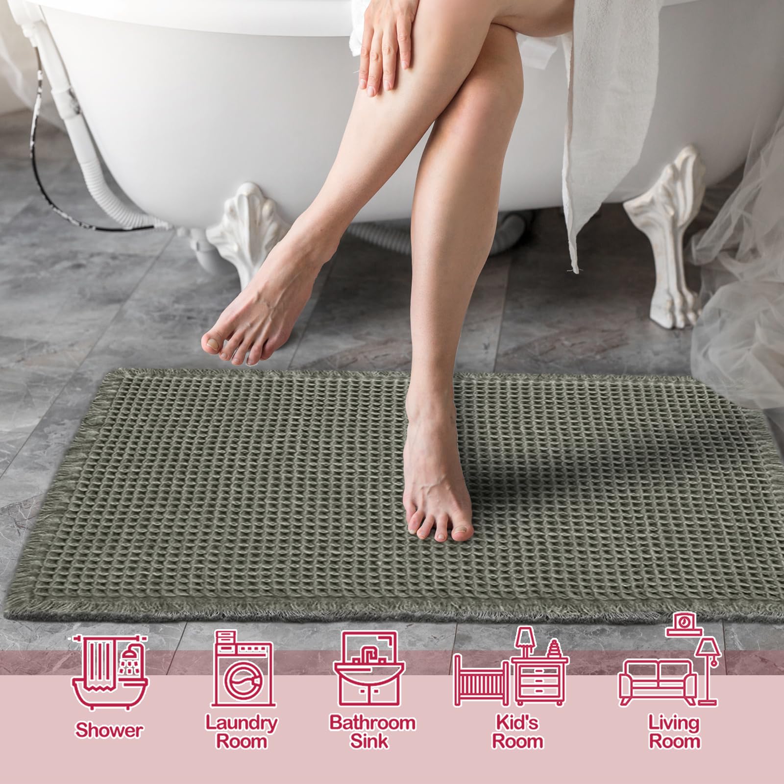 ZALL gros plan du tissage gaufré montrant absorption rapide et texture douce