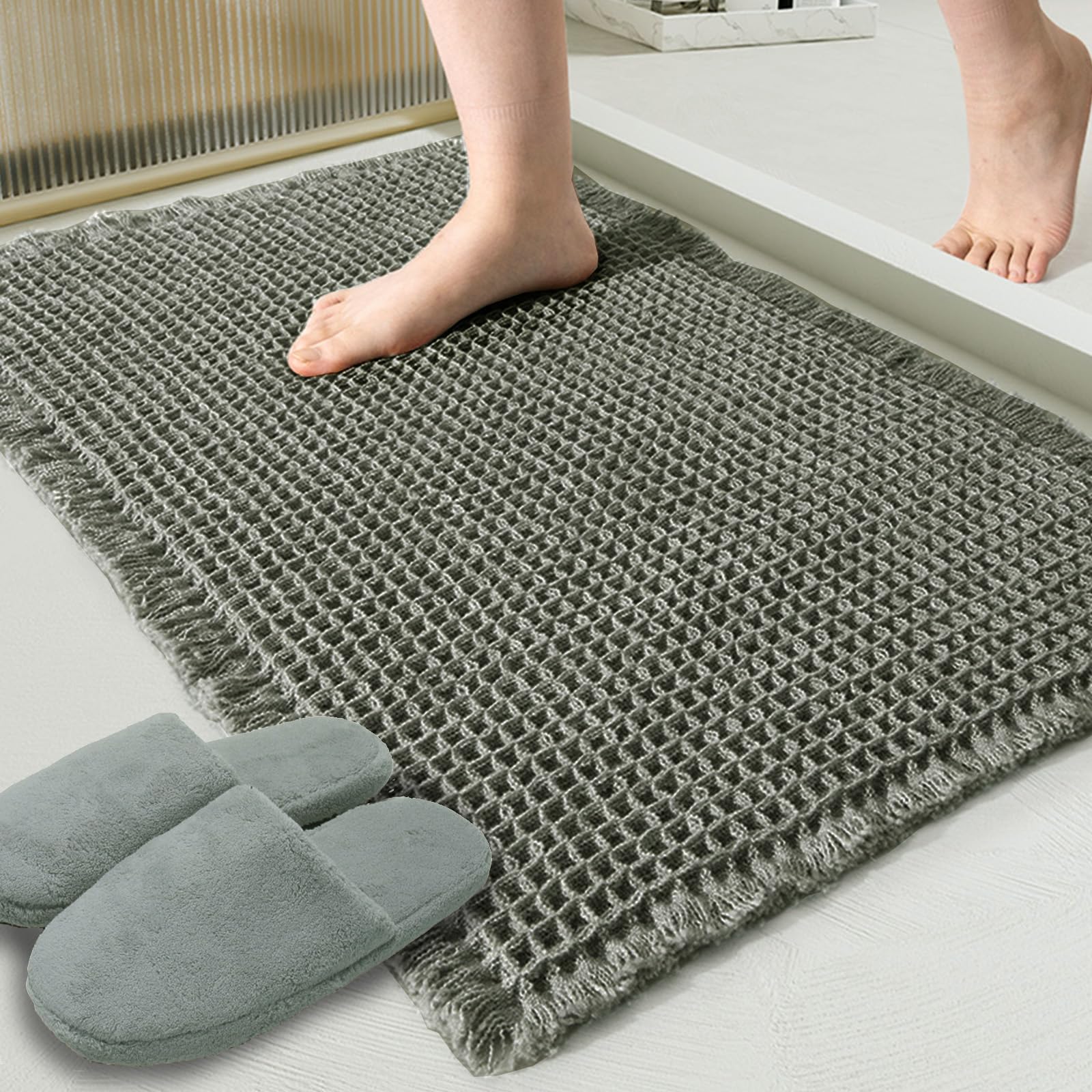 ZALL tapis de bain devant l'emballage montrant finition soignée et attrait visuel