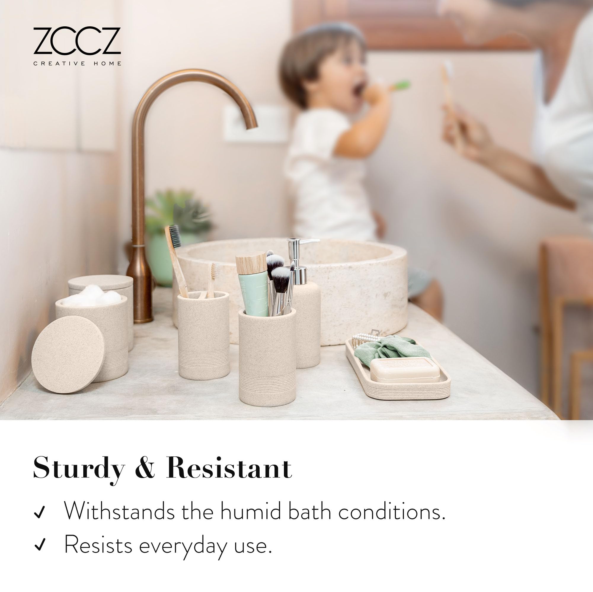zccz plateau beige montrant rangement ordonné et protection du comptoir