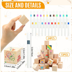Gros plan sur la texture des cubes en bois ZCPTZ, facile à peindre et durable