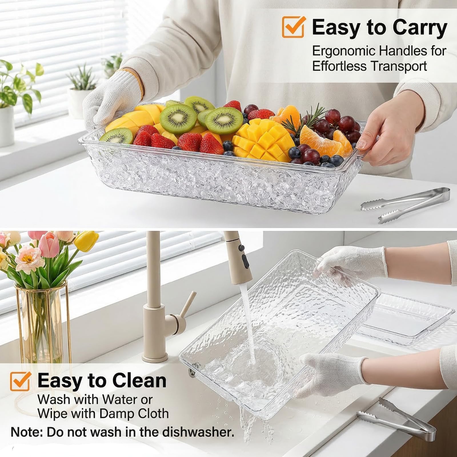 ZENFUN pinces à glaçons incluses pour service hygiénique et pratique