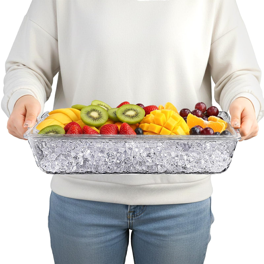 ZENFUN plateau en usage avec fruits et fruits de mer pour présentation fraîche