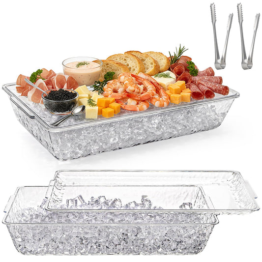 ZENFUN vue avant du lot de 2 plateaux pour service frais et élégant