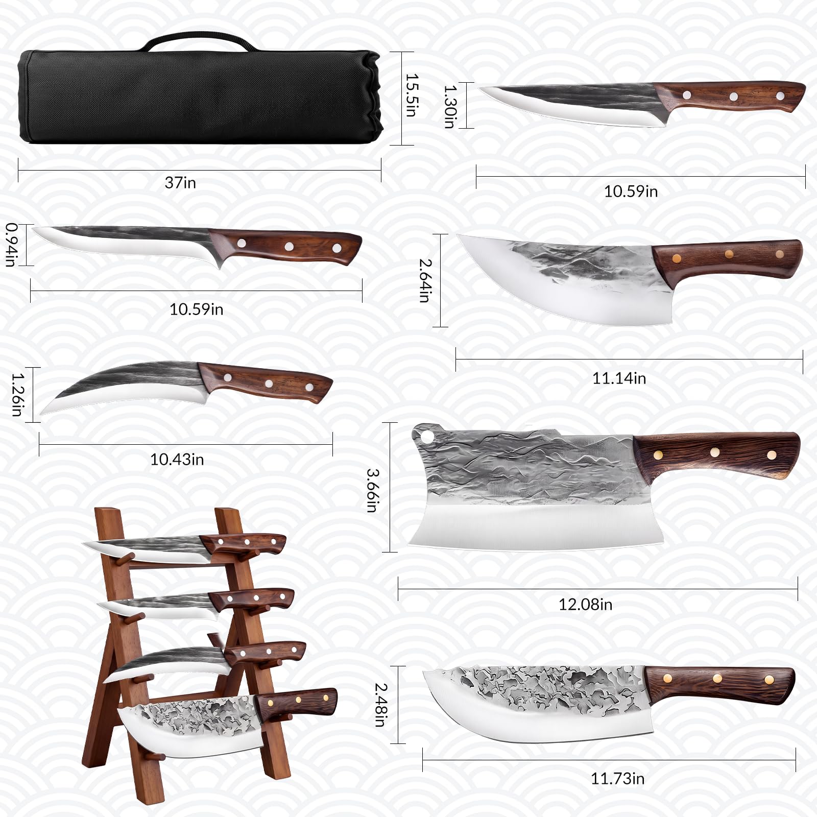 ZENG lame martelée du couteau de hachage pour coupes nettes