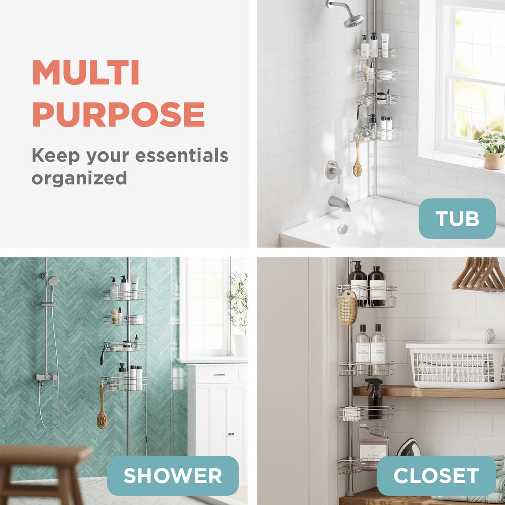 Zenna Home organisateur installé en douche montage sans outils