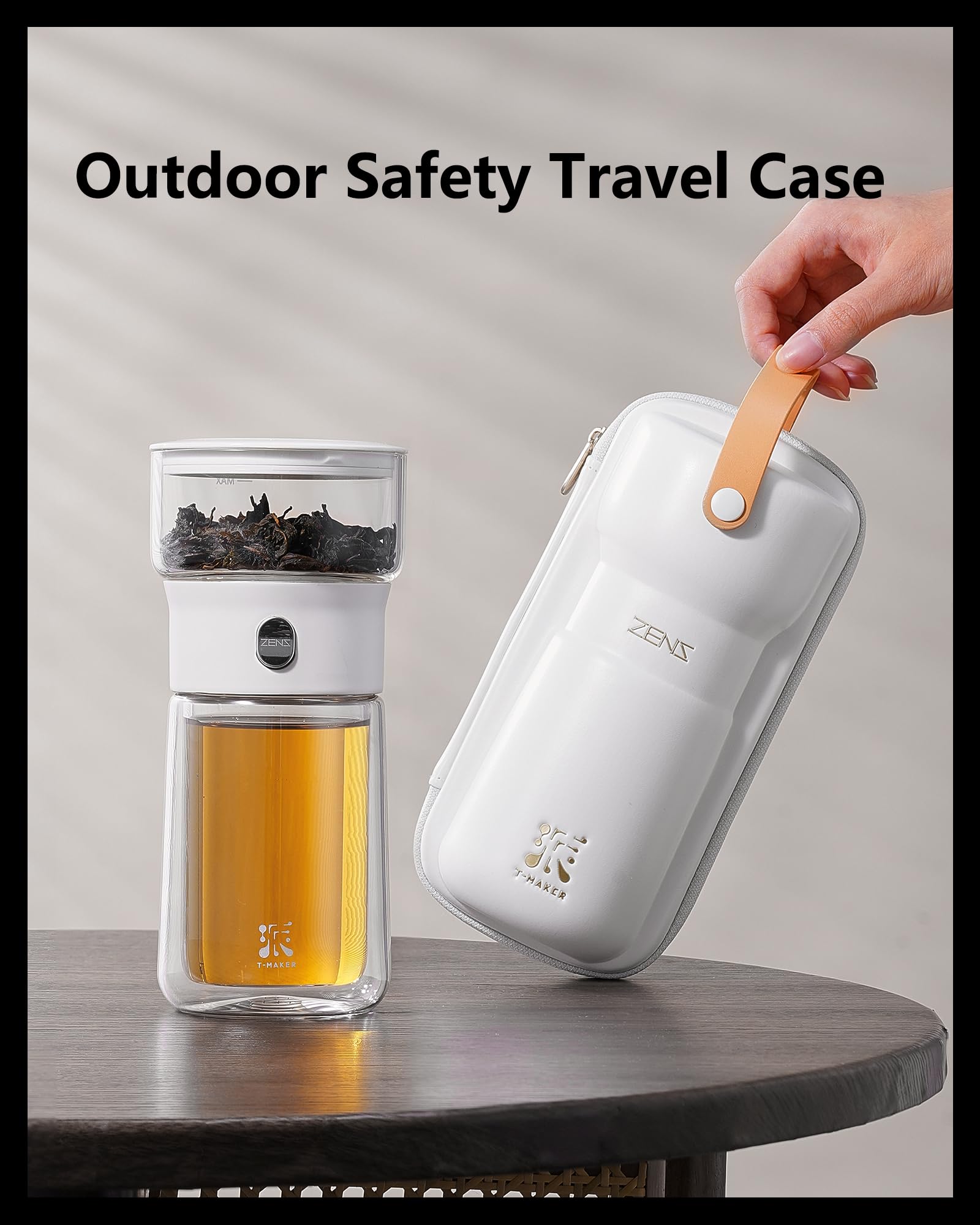 ZENS comparaison de taille avec tasse, format portable et compact