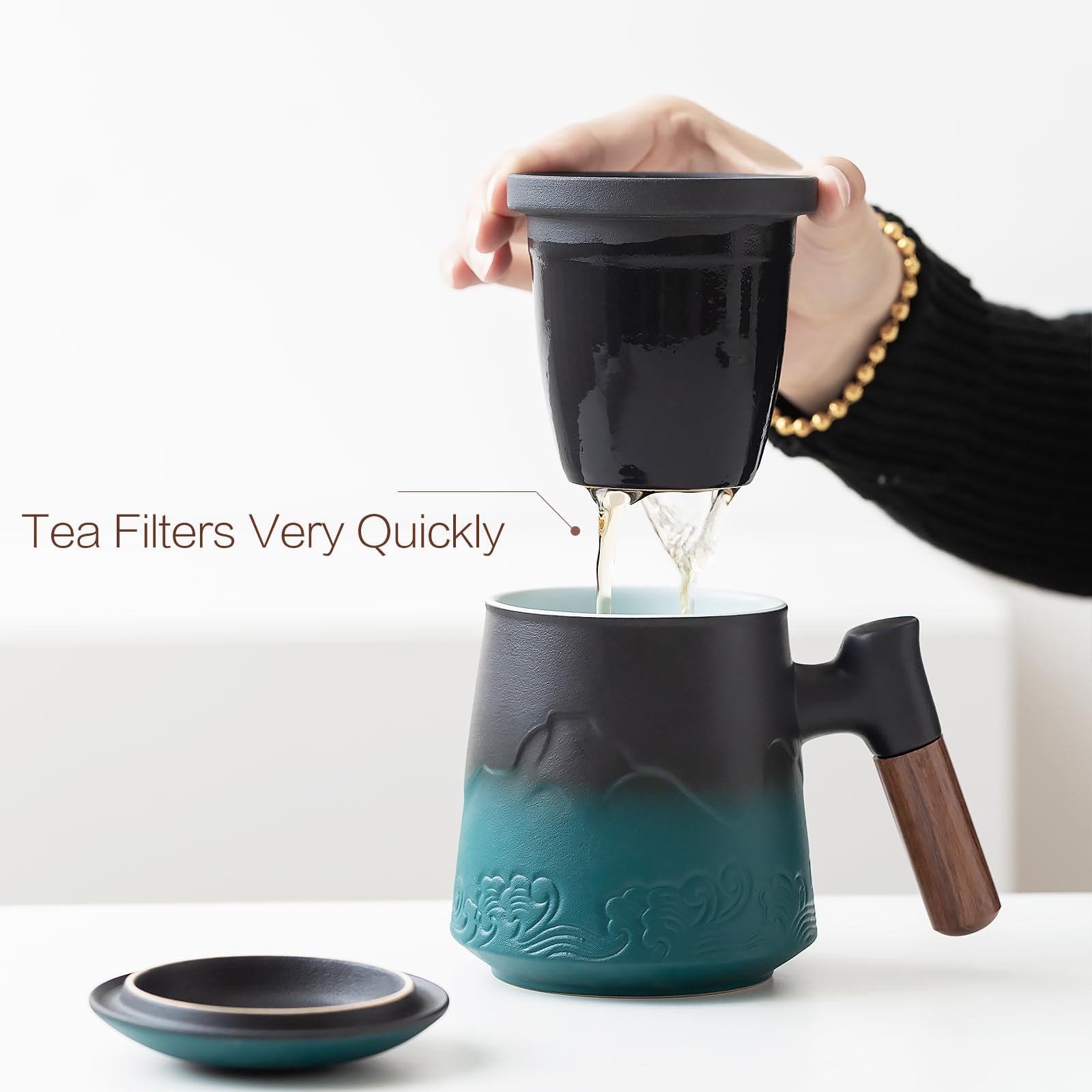 ZENS couvercle utilisé comme sous-tasse pour récupérer les gouttes et garder la chaleur