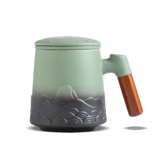 ZENS mug face avant montrant forme et glaçure, élégant pour la table