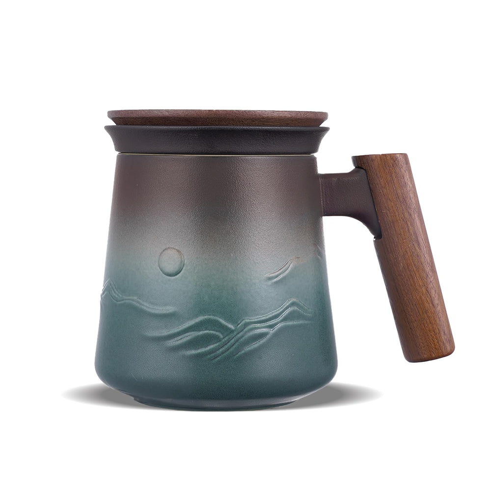 ZENS tasse face avant bleue montrant design et finition, beau rendu visuel