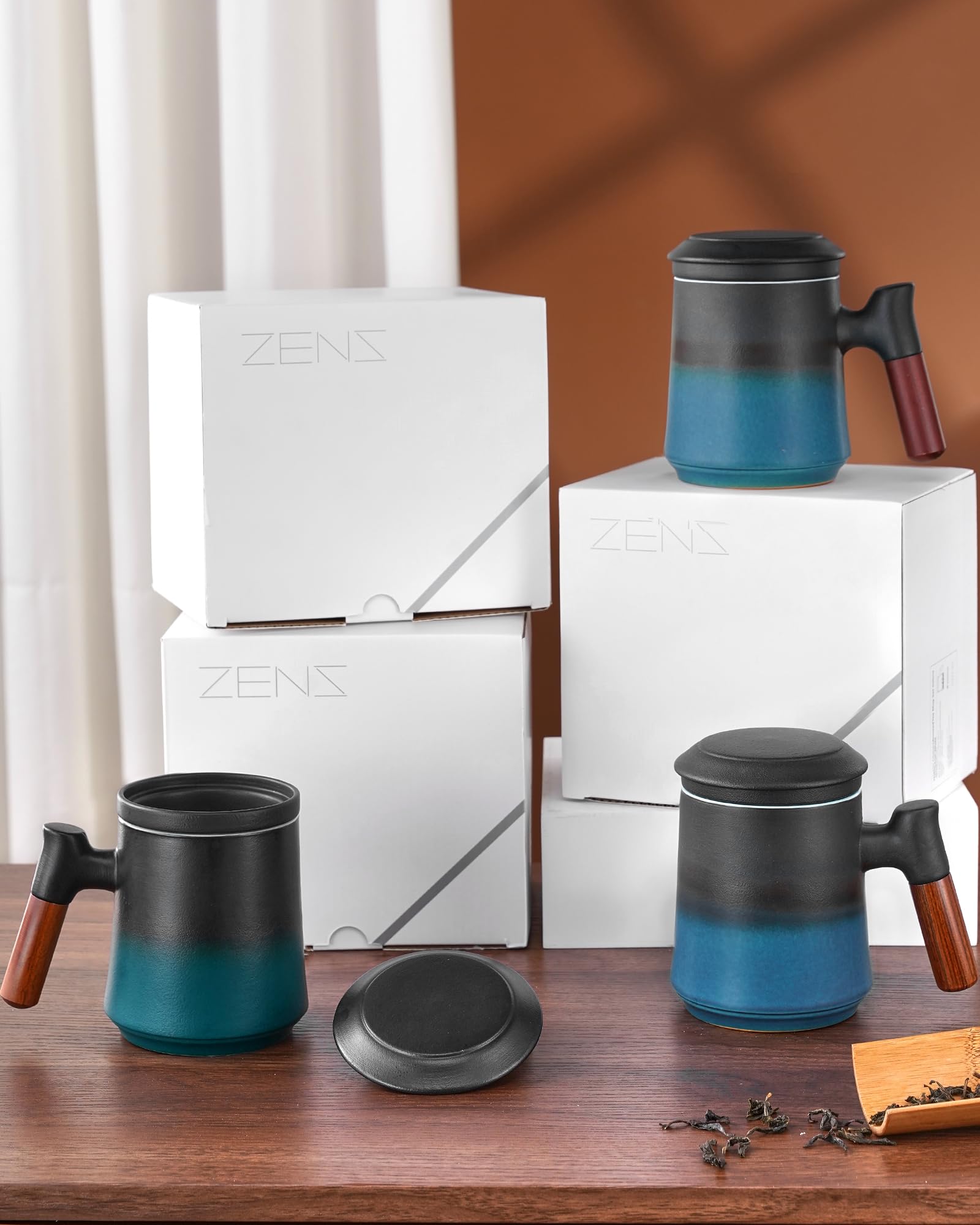 ZENS vue intérieure montrant couleur du thé et finition brillante pratique