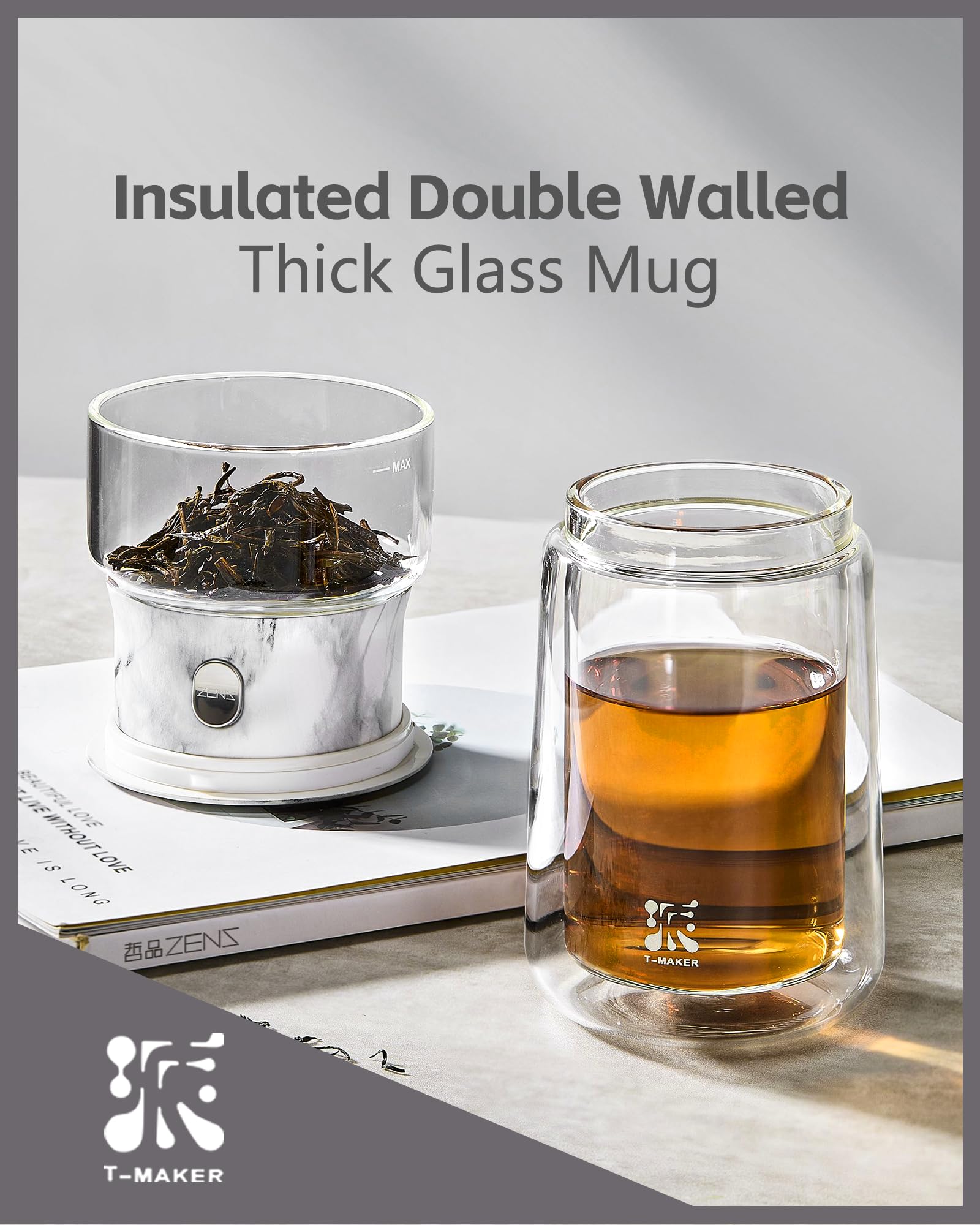 ZENS théière en usage au bureau, préparation simple d'une tasse de thé