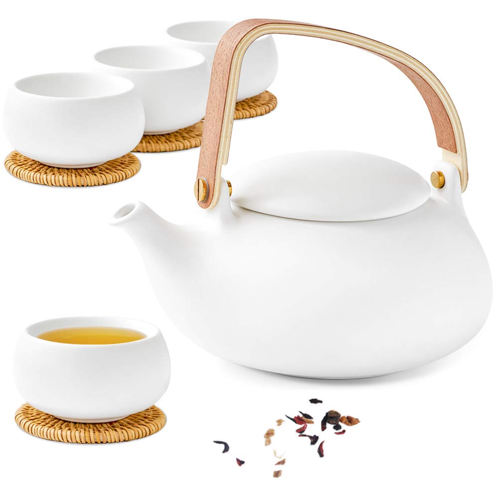 ZENS théière et 4 tasses vues de face pour service élégant