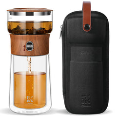 Théière ZENS face avant en verre noyer, design élégant et pratique