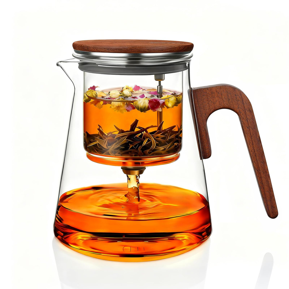 ZENS théière en verre vue de face élégante et pratique pour infuser