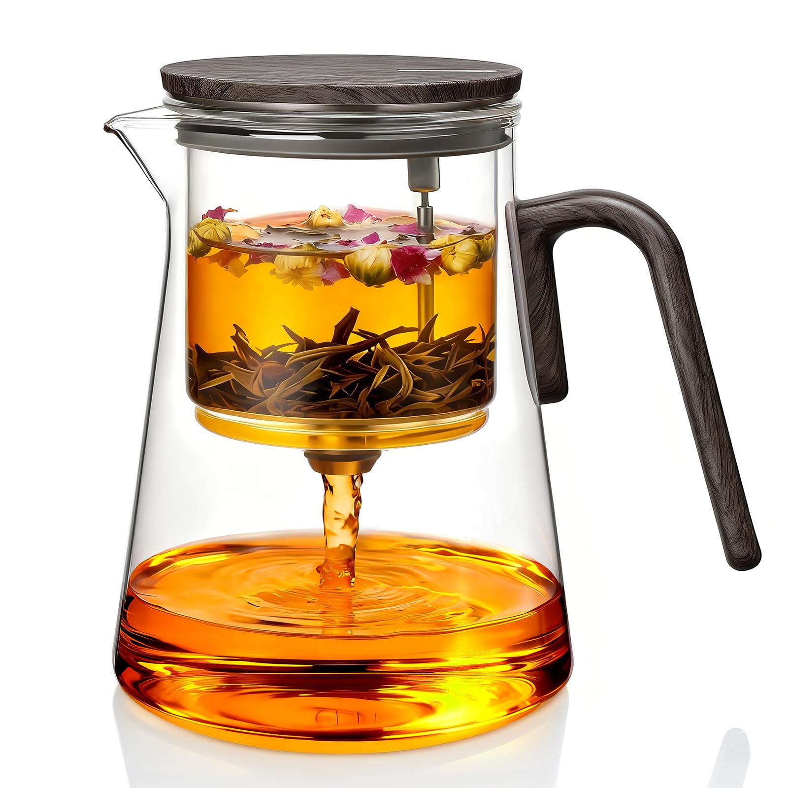 ZENS théière en verre face avant, design élégant et infusion précise