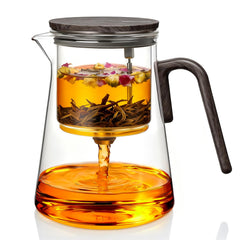 ZENS théière en verre face avant, design élégant et infusion précise