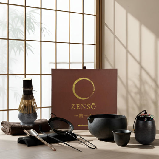 Zenso coffret présenté ouvert montrant les dix pièces et élégance
