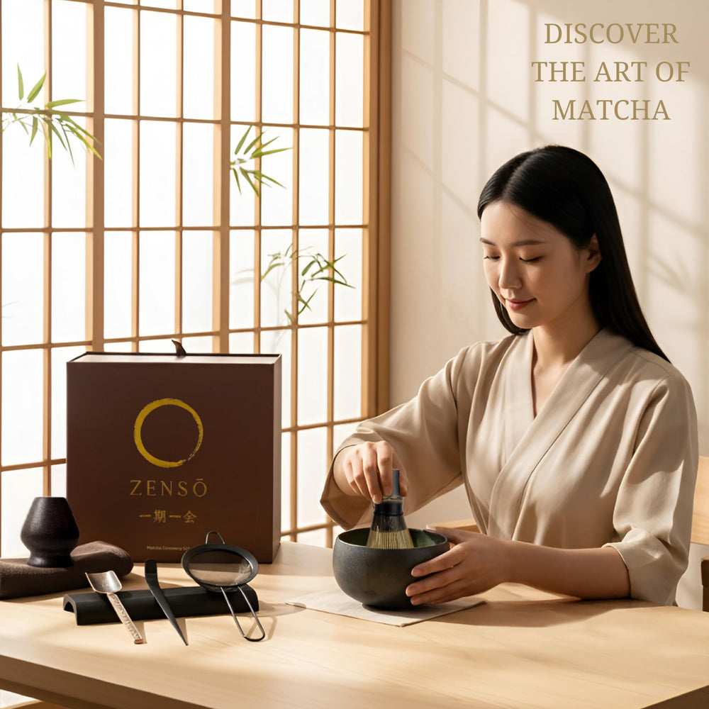 Zenso mise en scène rituel matcha, ambiance calme et élégante pour la maison