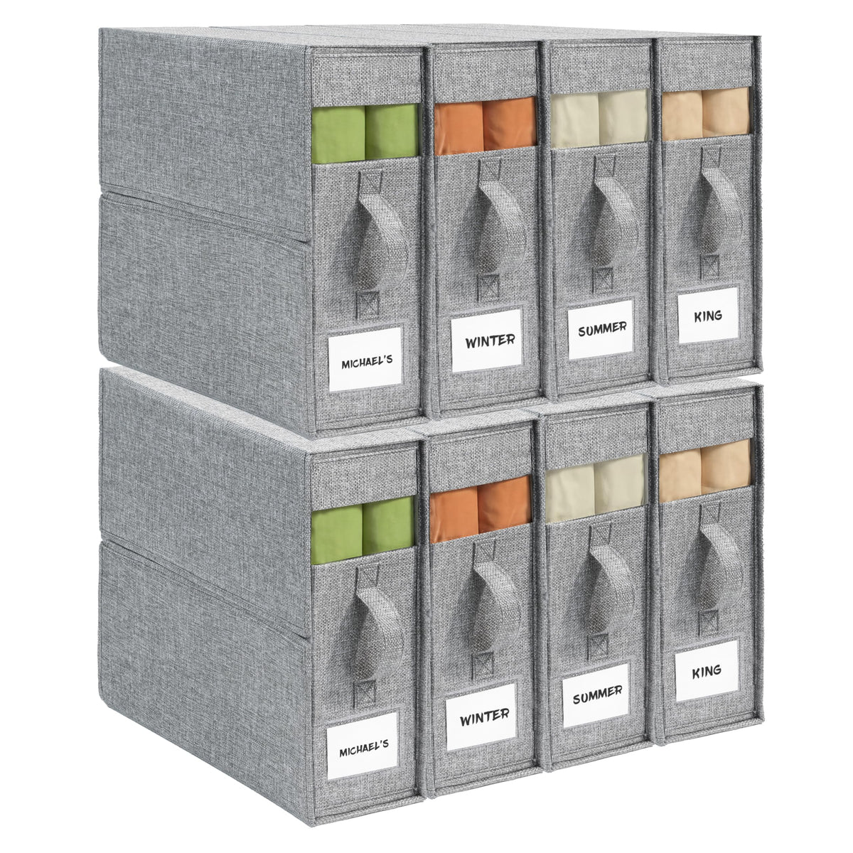 ZenStorage face avant du coffret gris montrant rangement organisé